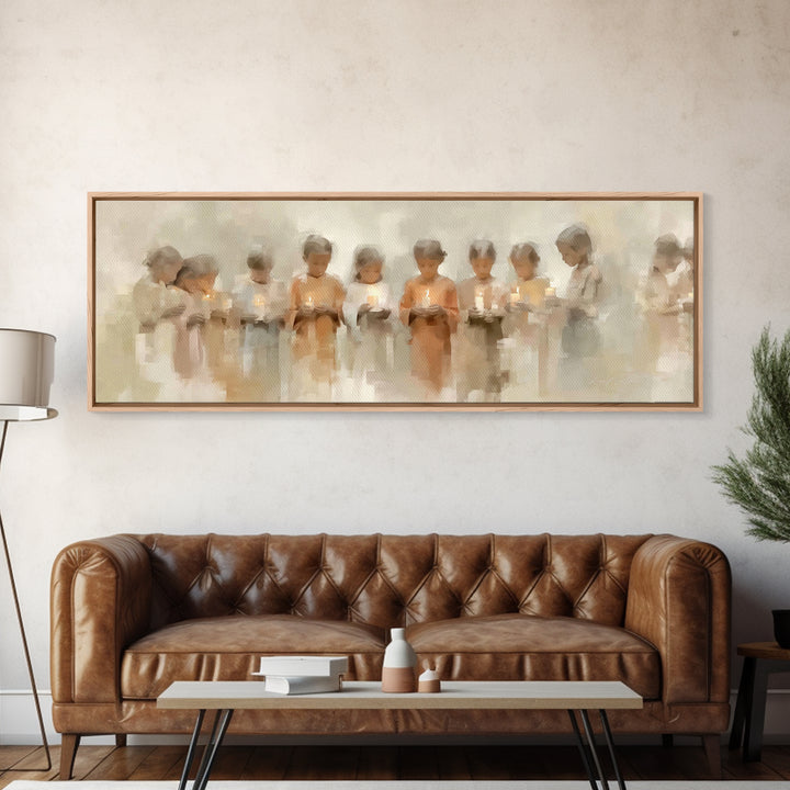 Light Of Innocence, Framed Canvas Print, Panoramic Print, Christian Art Canvas, Christian Wall Art, Christian Painting, Christmas Art, subt