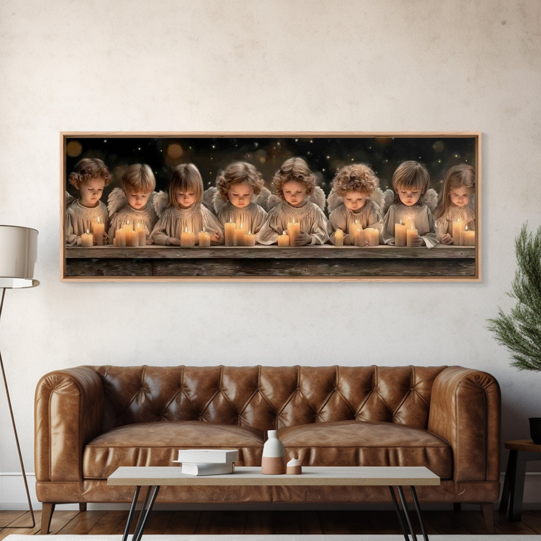 Heaven’s Little Lights | Framed Canvas Print | Panoramic Print | Christian Art Canvas | Christian Wall Art | Christian Painting | Christmas