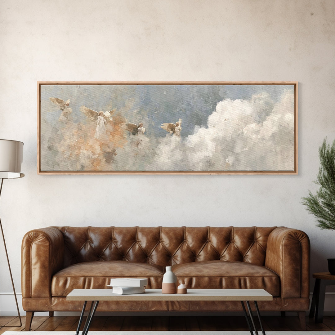 Sanctified Gathering Veil – Framed Canvas Print – Moody Christian Art – Panoramic Art – Christian Wall Art – Christmas Art – Christian Art