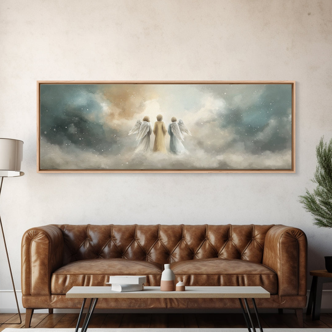 Threefold Heavenly Path, Framed Canvas Print, Panoramic Painting, Christian Art Canvas, Christmas Wall Art, Christian Art, Christian Christ