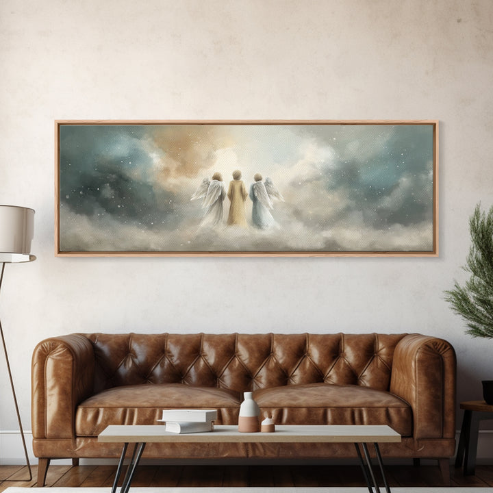 Threefold Heavenly Path, Framed Canvas Print, Panoramic Painting, Christian Art Canvas, Christmas Wall Art, Christian Art, Christian Christ