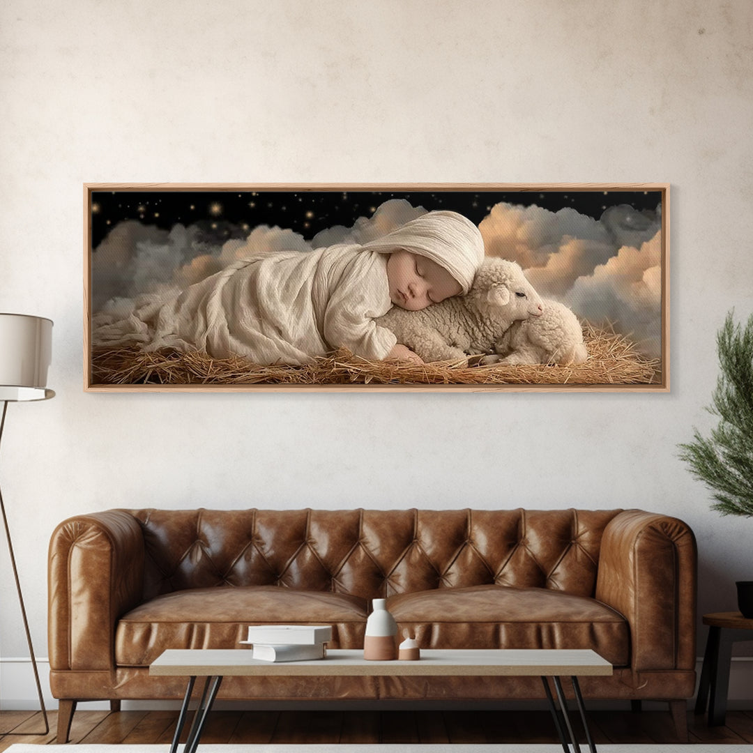 Bethlehem Star Rise - Framed Canvas Print - Christian Wall Art - Christmas Art Prints - Christian Art Canvas - Panoramic Frame - Christian