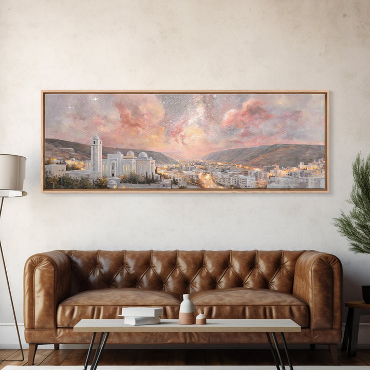 Nazareth Night Sky, Framed Canvas Print, Christian Art Canvas, Jesus Painting, Christmas Wall Art, Panoramic Print, Christian Gift