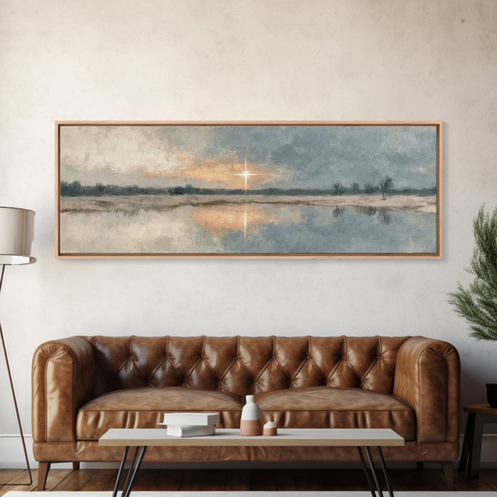 Star Of Promise, Framed Canvas Print, Panoramic Wall Art, Christian Wall Art, Christian Art Canvas, Christmas Art, Christian Gift Ideas