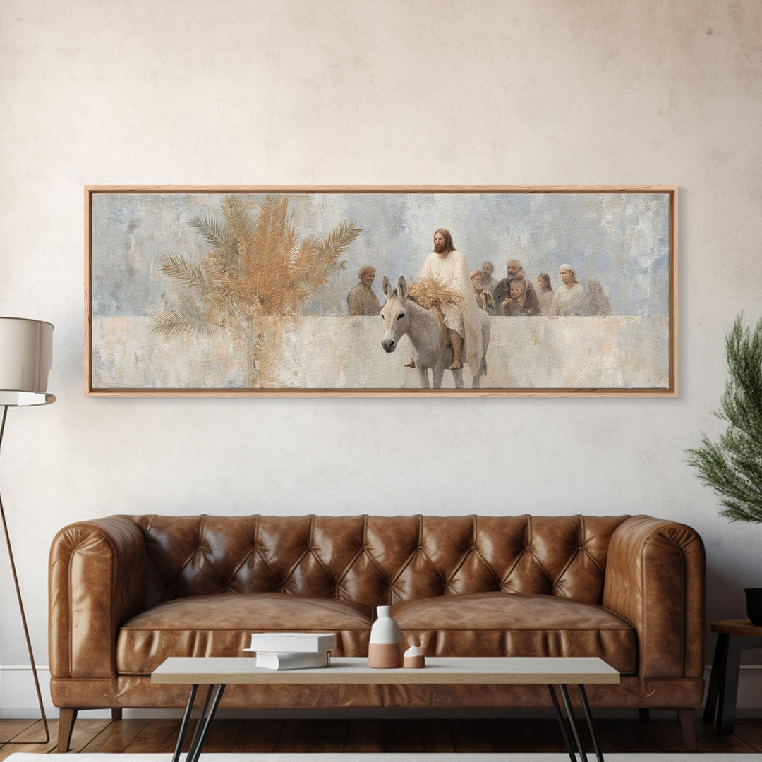 City Of Light | Framed Canvas Print | Christian Wall Art | Panoramic Art | Christian Art Print | Jesus Painting Canvas | Christian Christma