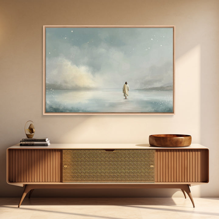Heavenly Pathlight – Framed Canvas Print – Christian Wall Art – Modern Christian Art – Jesus Painting – Christian Art Canvas – Subtle Chris