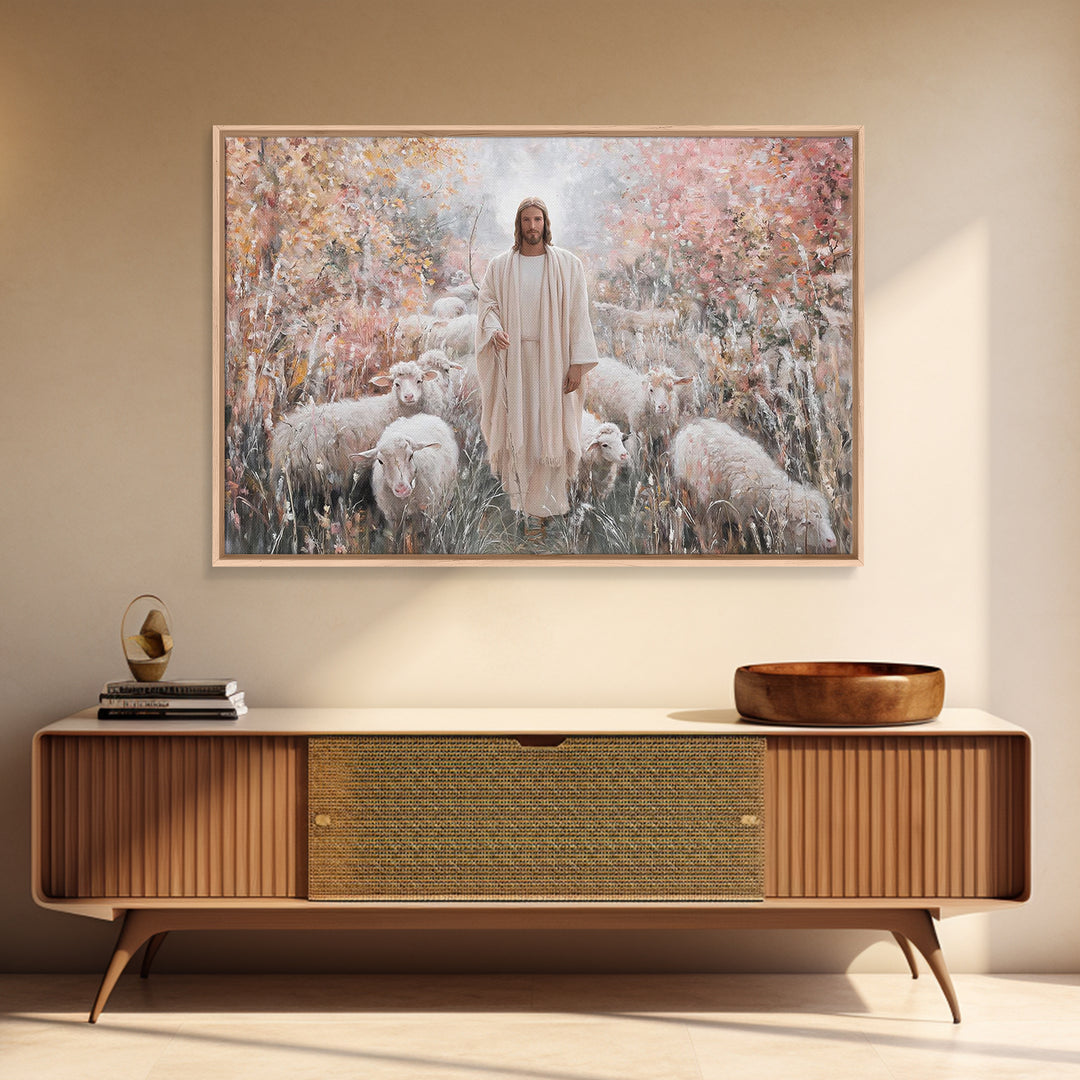 Pastoral Messiah – Framed Canvas Print – Christian Art Canvas – Jesus Painting – Christian Wall Art – Christian Art – Christian Christmas A
