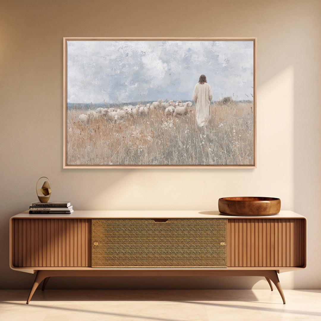 Fields Of Trust – Framed Canvas Print – Christian Wall Art – Christian Art – Jesus Painting – Christian Art Canvas – Christian Christmas Ar
