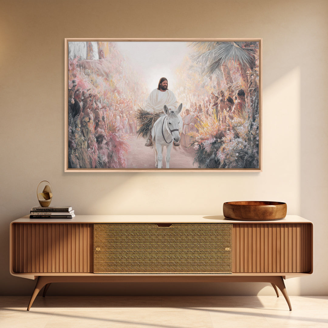 City Gate Hosanna - Framed Canvas Print - Christian Wall Art - Christian Art Canvas - Vintage Christian Art - Jesus Painting - Christian Gi