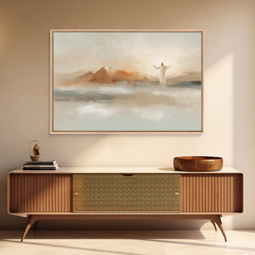 Hills Of Mercy – Framed Canvas Print – Christian Art Canvas – Minimalist Christian Art – Jesus Painting – Christian Wall Art – Christian De
