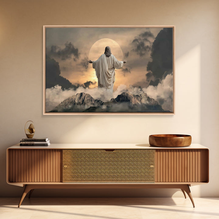 Divine Horizon Light – Framed Canvas Print – Jesus Painting – Christian Art Canvas – Christian Wall Art – Moody Christian Art – Christian G