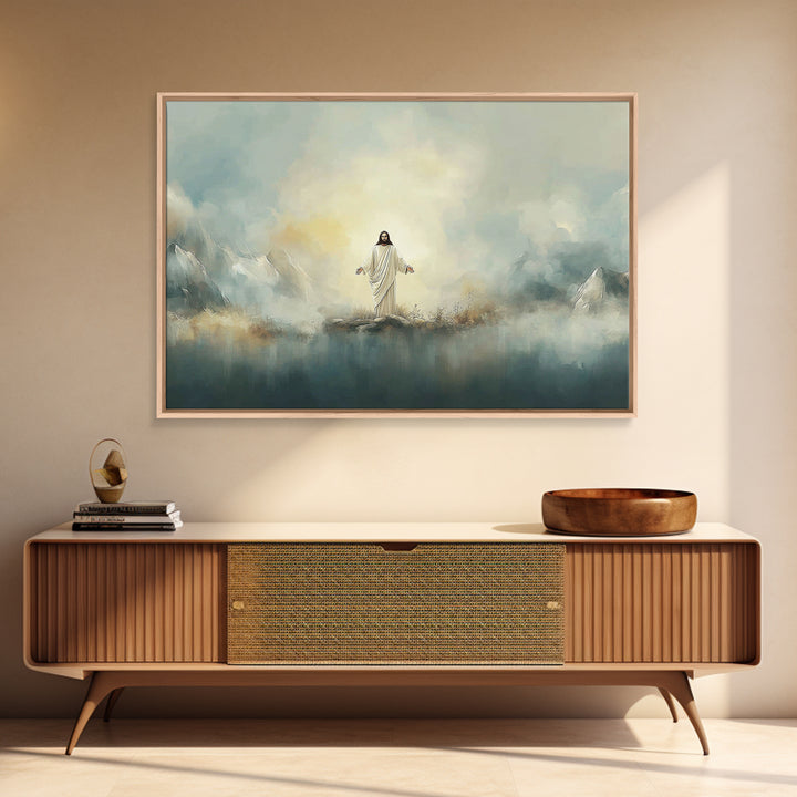 Glory On The Heights – Framed Canvas Print – Christian Art Canvas – Christian Painting – Jesus Painting – Christian Wall Art – Large Christ