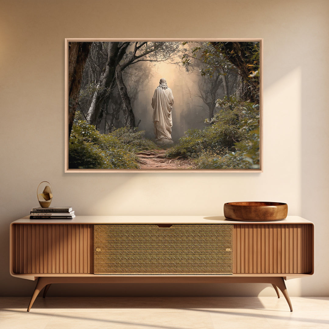 Luminous Rising Hope – Framed Canvas Print – Christian Christmas Art – Jesus Painting – Christian Art Print – Moody Christmas Art – Christi