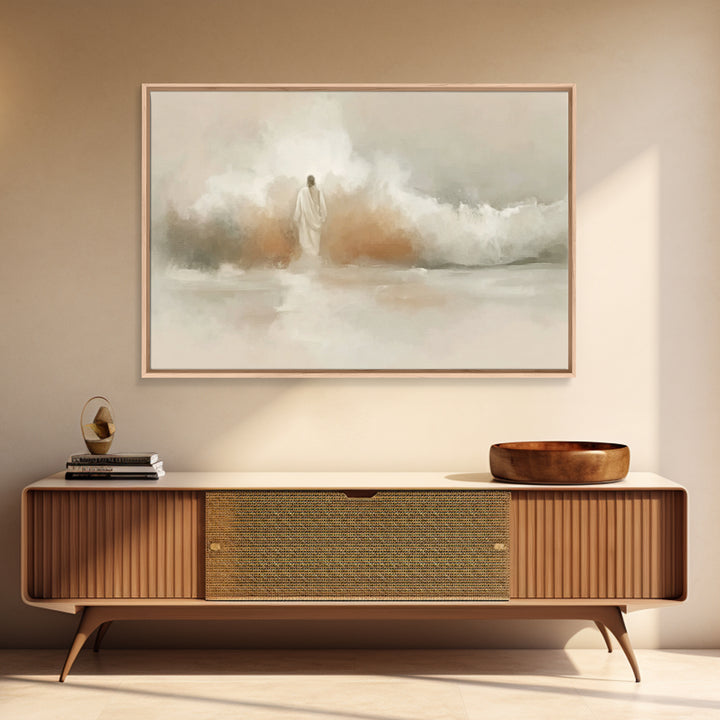 Eternal Calm Shore – Framed Canvas Print – Christian Art Canvas – Christian Wall Art – Jesus Painting – Subtle Christian Art – Christmas Ar