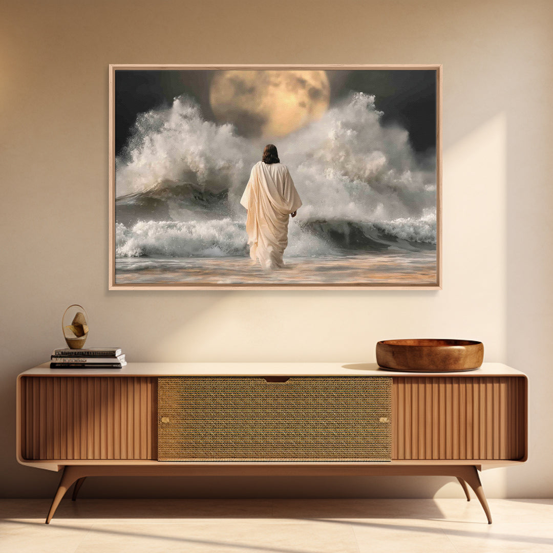 Heavenly Horizon | Framed Canvas Print | Christian Wall Art | Christian Art Canvas | Jesus Painting | Moody Christian Art | Christian Gift