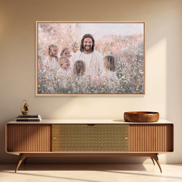 Garden Of Joy | Framed Canvas Print | Christian Wall Art | Christian Art Canvas | Jesus Painting | Christian Decor | Christian Art Gift
