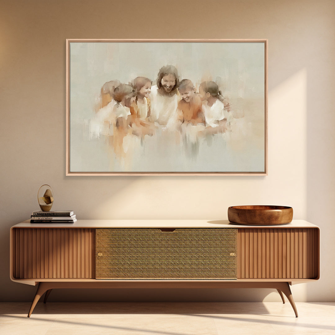 Circle Of Light | Framed Canvas Print | Christian Art Canvas | Jesus Painting | Christian Wall Art | Modern Christian Art | Christian Chris