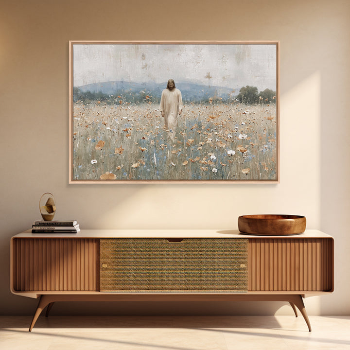Path Of Grace | Framed Canvas Print | Christian Art | Christian Wall Art | Jesus Painting | Christian Art Canvas | Vintage Christian Art