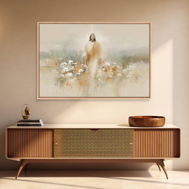 Floral Redemption, Framed Canvas Print, Christian Wall Art, Christian Art Canvas, Jesus Painting, Christian Christmas Art, Modern Christian
