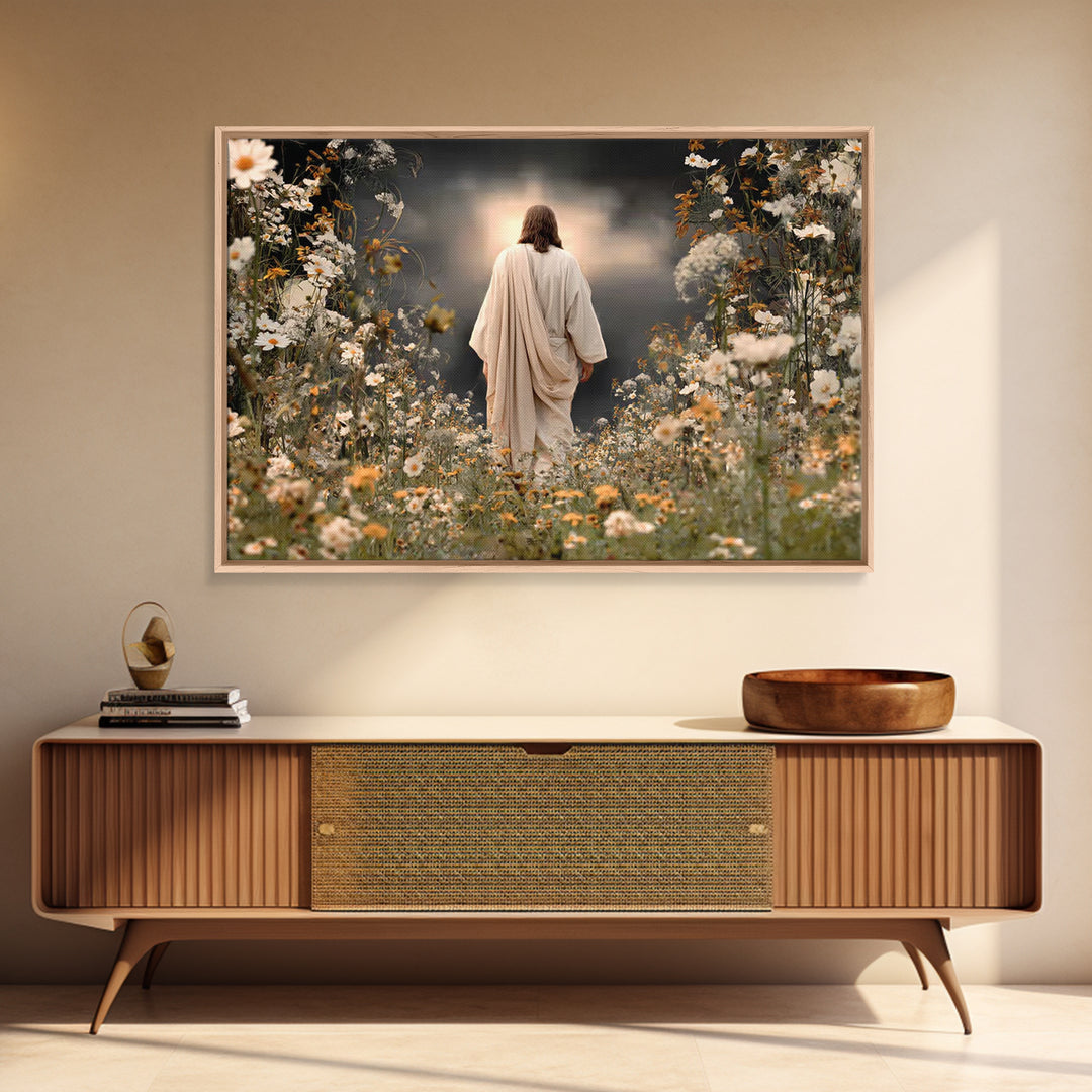 Path Of Light – Framed Canvas Print – Christian Wall Art – Jesus Painting – Christian Art Canvas – Moody Christian Art – Christian Gift Ide