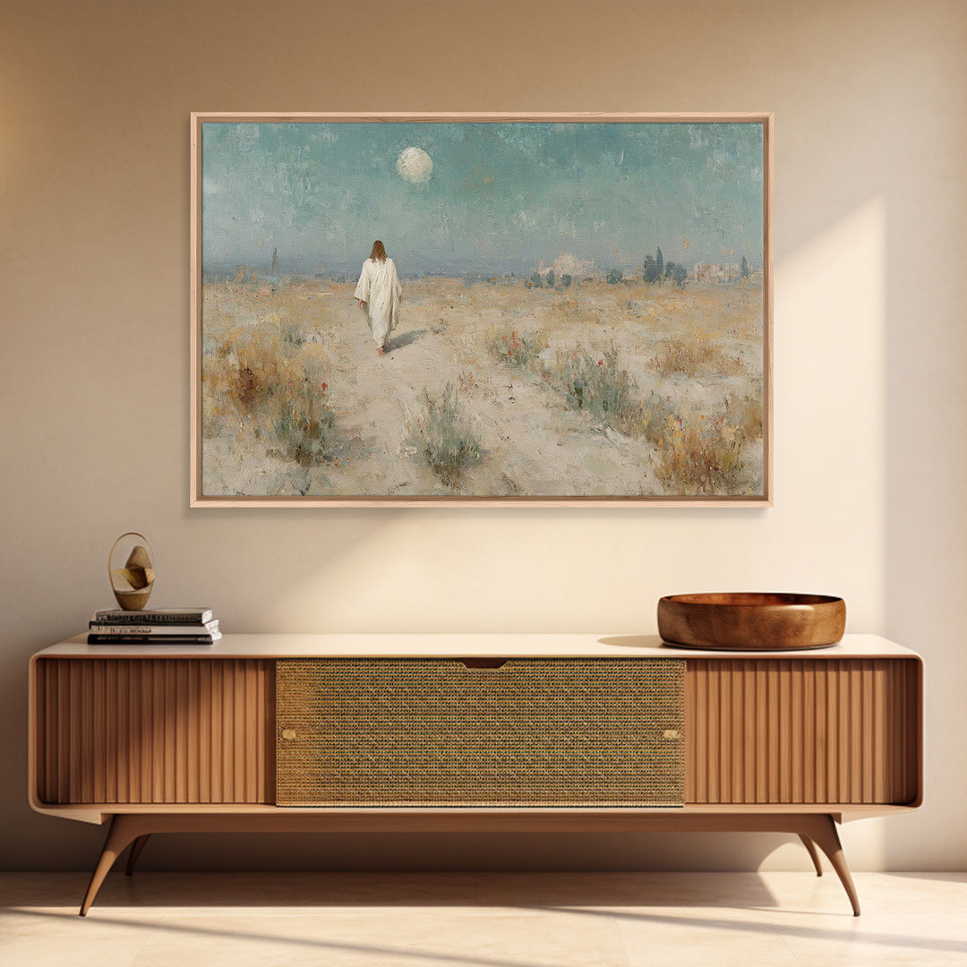 Wilderness Hope – Framed Canvas Print – Christian Art – Jesus Painting – Christian Wall Art – Vintage Christian Art – Christian Art Canvas