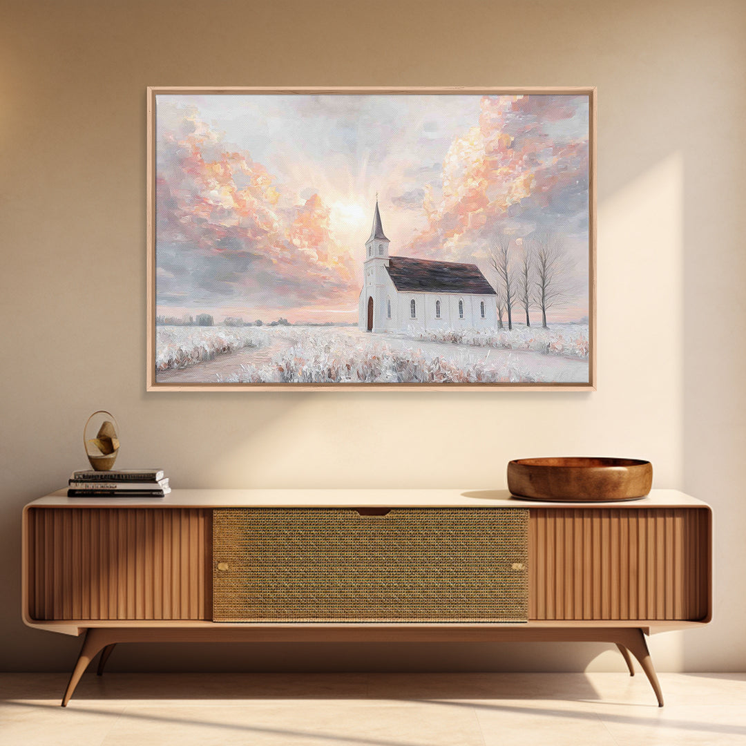 Dawnlit Sanctuary, Framed Canvas Print, Christian Art Canvas, Christian Wall Art, Christian Art, Modern Christian Art, Christian Gift Ideas