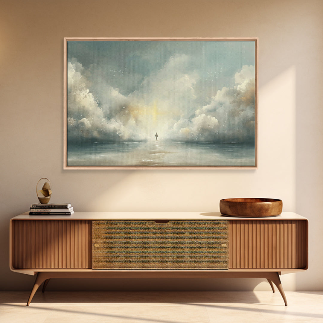 Heavenly Passage – Framed Canvas Print – Christian Wall Art – Jesus Painting – Christian Art Canvas – Modern Christian Art – Christmas Art