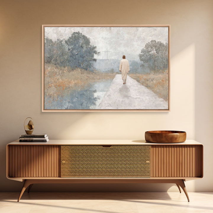 Path Of Mercy | Framed Canvas Print | Christian Art Canvas | Christian Wall Art | Large Christian Painting | Jesus Painting | Christmas Art
