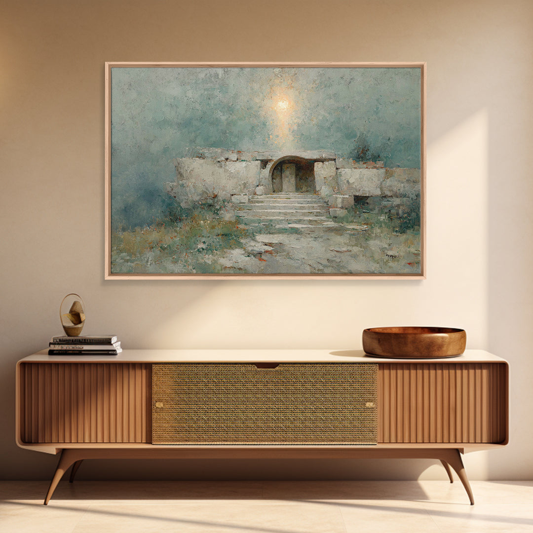Empty Tomb Glory – Framed Canvas Print – Christian Art Canvas – Christian Wall Art – Christian Christmas Art – Christian Decor – Christmas
