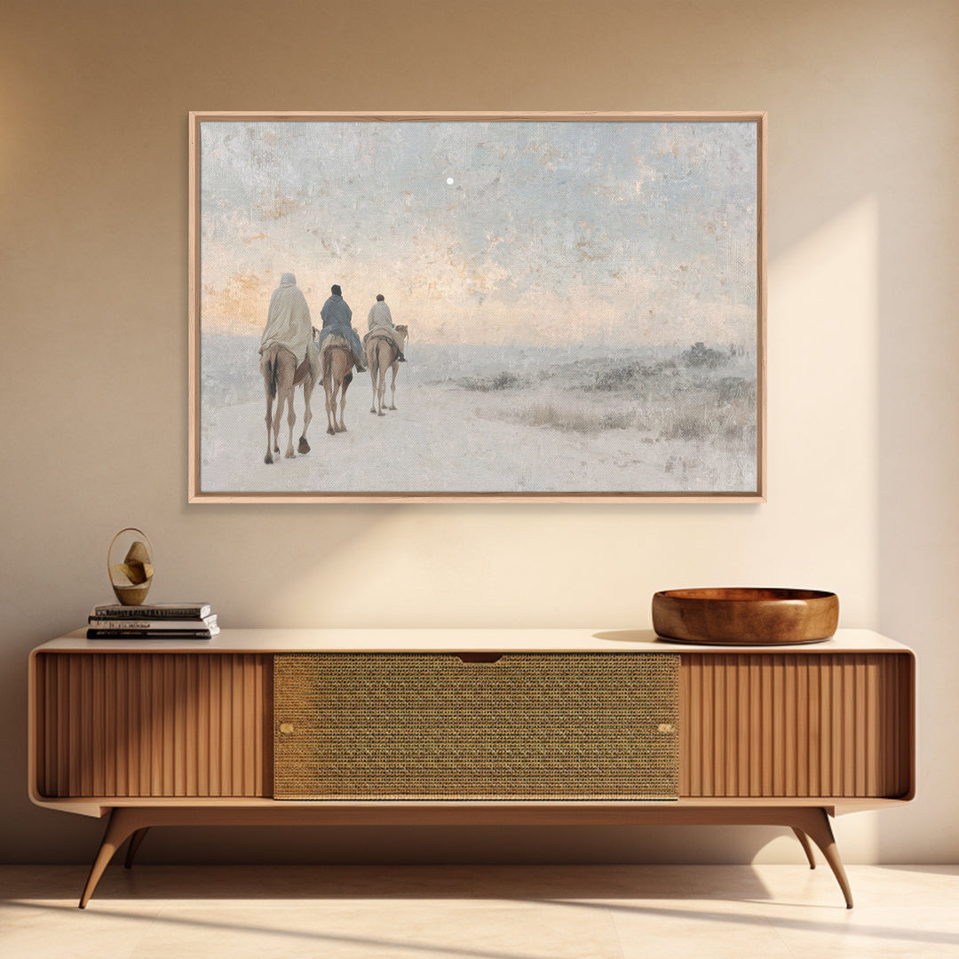 Silent Caravan – Framed Canvas Print – Christian Wall Art – Christian Christmas Art – Christian Art Canvas – Christian Decor – Christmas Ar