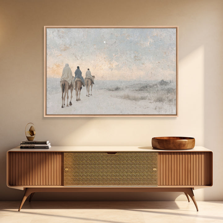 Silent Caravan – Framed Canvas Print – Christian Wall Art – Christian Christmas Art – Christian Art Canvas – Christian Decor – Christmas Ar