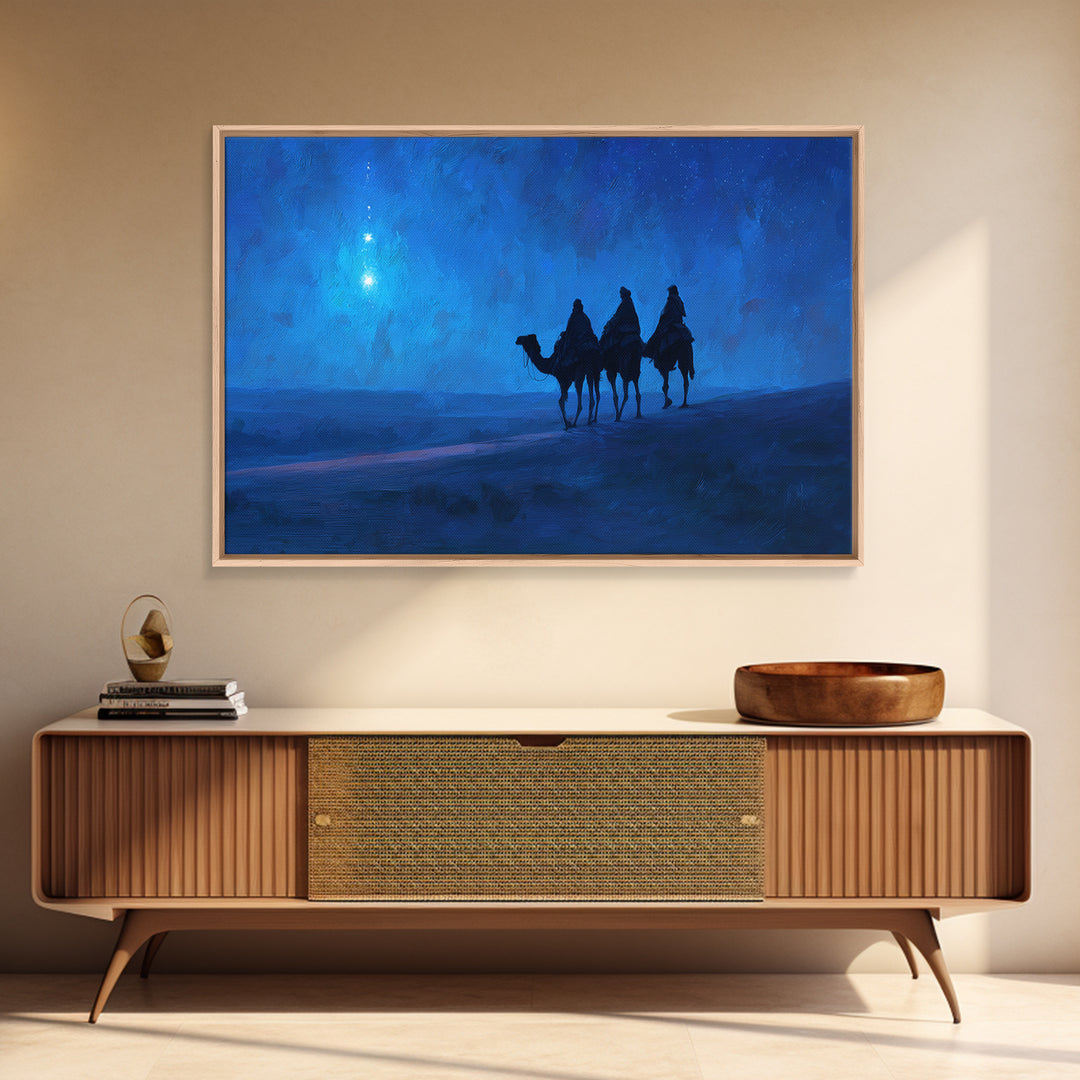 Bethlehem Starrise – Framed Canvas Print – Christian Decor – Christian Wall Art – Christian Christmas Art – Christian Art Canvas – Christma