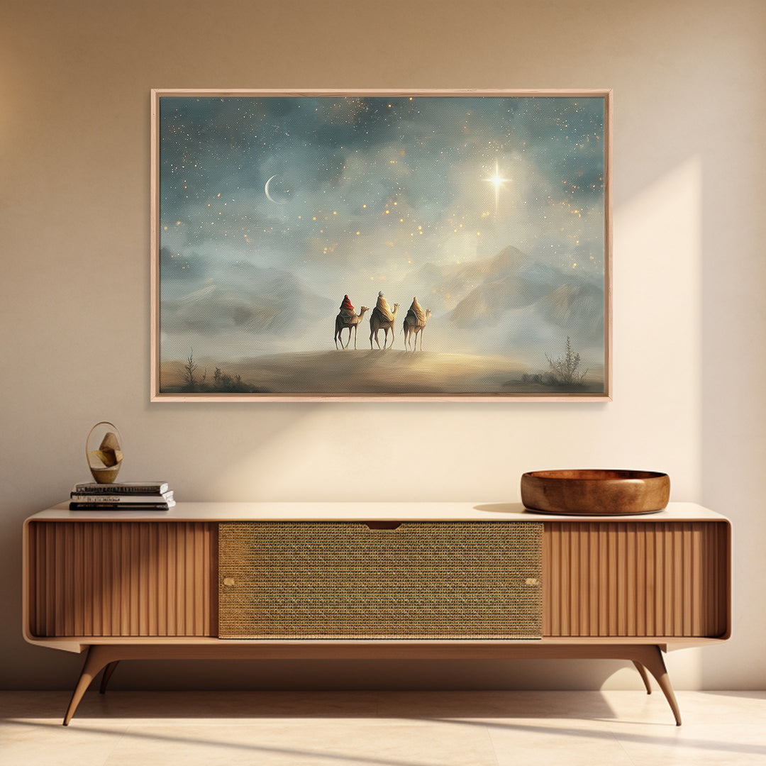 Starward Steps – Framed Canvas Print – Christmas Art – Christian Art Canvas – Christian Wall Art – Christian Decor – Christian Christmas Ar
