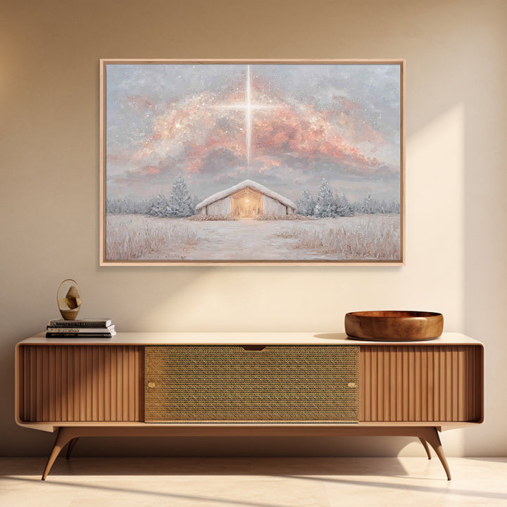 Winter Glory – Framed Canvas Print – Christian Decor – Christian Christmas Art – Christian Art Canvas – Christmas Art – Christian Wall Art