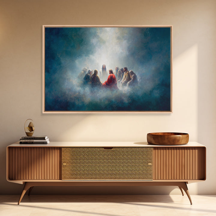 Upper Room Glow | Framed Canvas Print | Christian Art Canvas | Christian Wall Art | Jesus Painting | Christmas Art