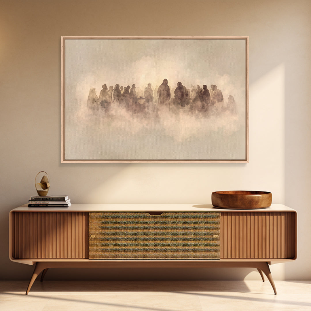 Cloudlit Assembly – Framed Canvas Print – Jesus Painting – Christian Art Canvas – Christian Wall Art – Christian Gift