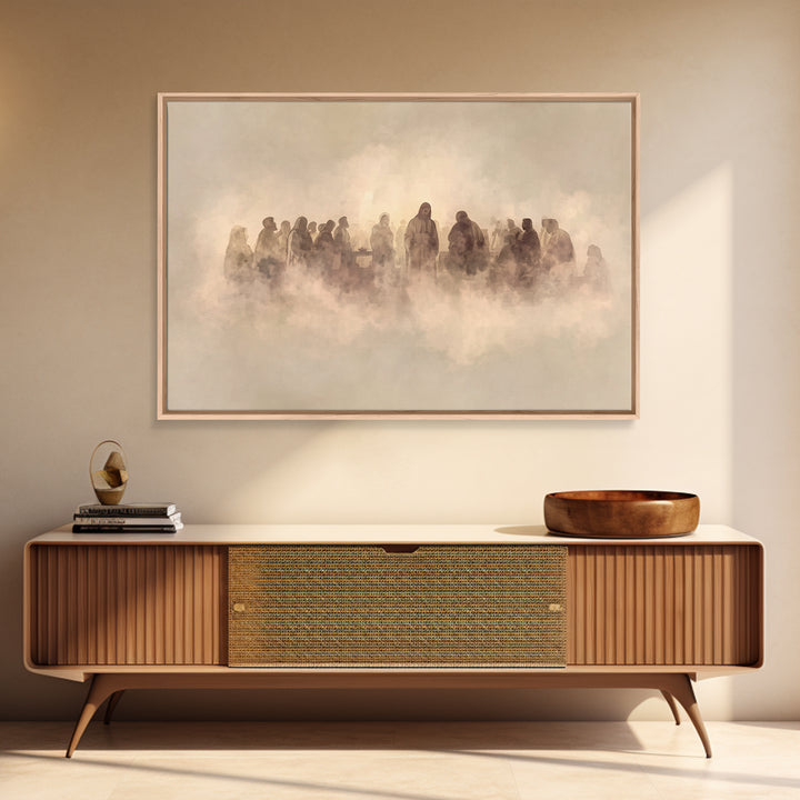 Cloudlit Assembly – Framed Canvas Print – Jesus Painting – Christian Art Canvas – Christian Wall Art – Christian Gift