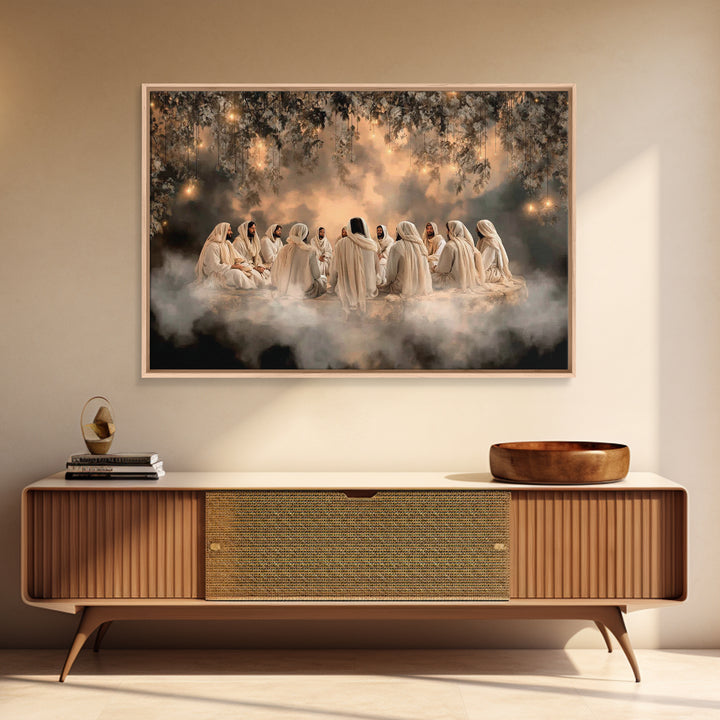Starborne Council | Framed Canvas Print | Christian Art Canvas | Jesus Painting | Christian Wall Art | Christian Christmas