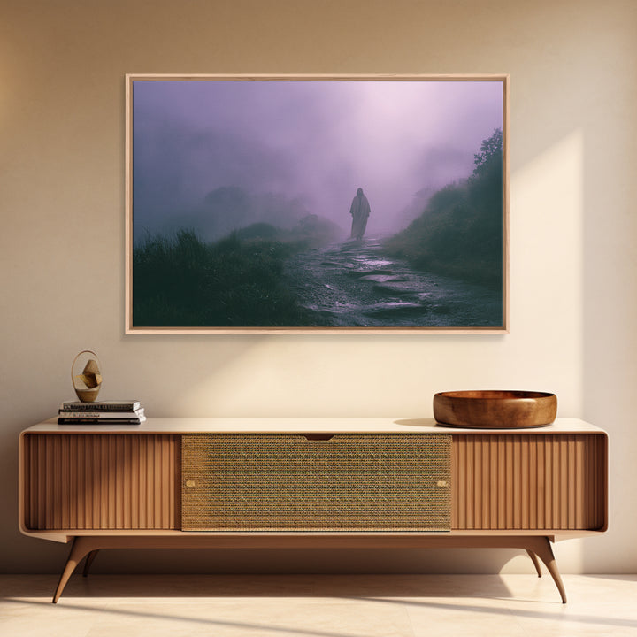 Solitary Journey – Framed Canvas Print – Christian Art Canvas – Christian Wall Art – Jesus Painting – Moody Christian Art