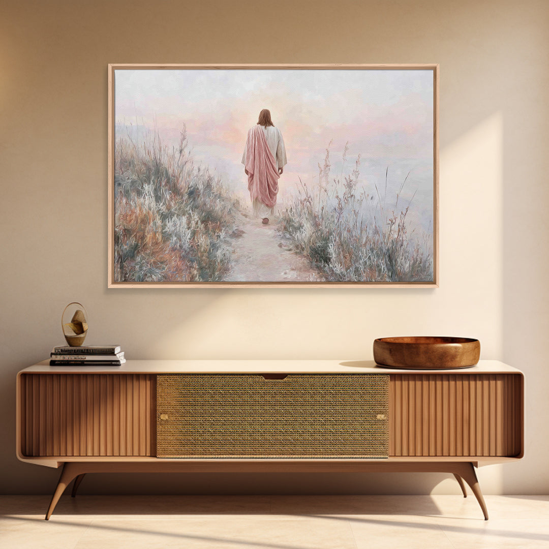 Dawn Journey – Framed Canvas Print – Jesus Painting – Christian Wall Art – Christian Art Canvas – Subtle Christian Art