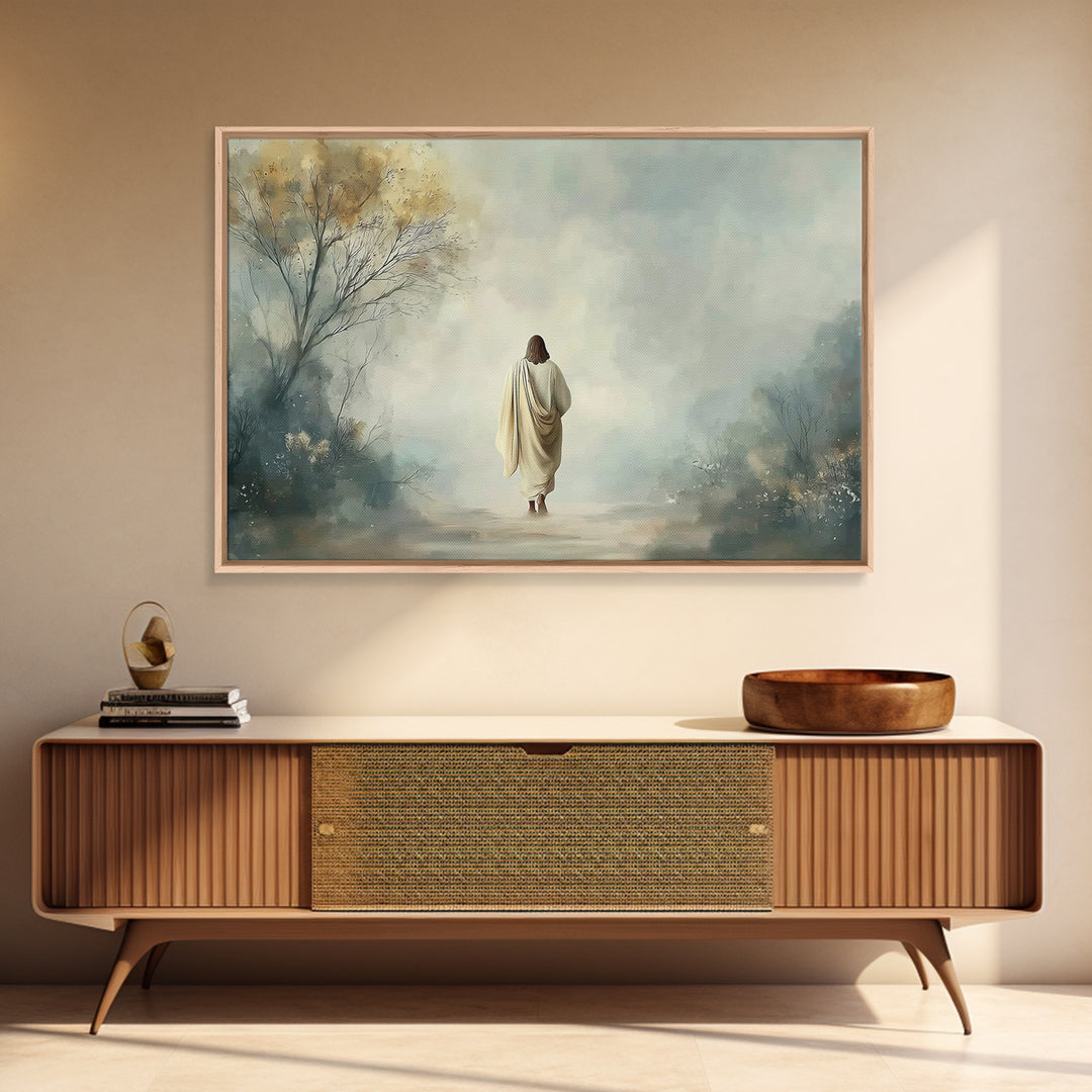 Heaven’s Walk – Framed Canvas Print – Christian Wall Art – Jesus Painting – Christian Art Canvas – Modern Christian Art