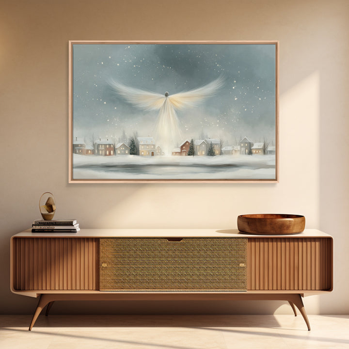 Wings Of Peace – Framed Canvas Print – Christian Christmas Art – Christian Wall Art – Modern Christian Art – Christmas Canvas Wall Art