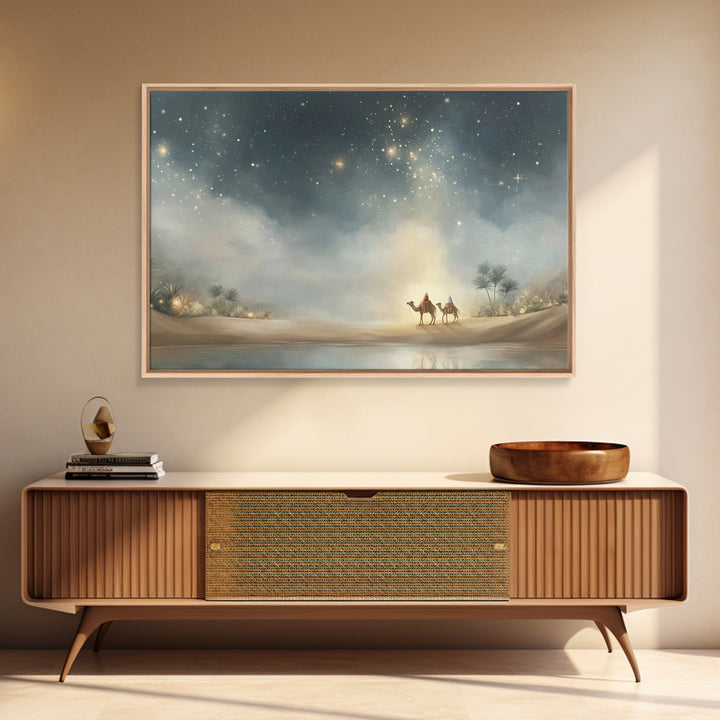 The Guiding Star – Framed Canvas Print – Christian Wall Art – Christian Art Canvas – Christmas Art – Christian Gift Ideas – Jesus Painting