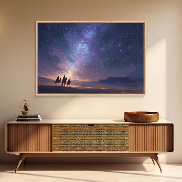 Night Journey – Framed Canvas Print – Christmas Art – Christian Wall Art – Christian Art Canvas – Jesus Painting – Christian Christmas Art