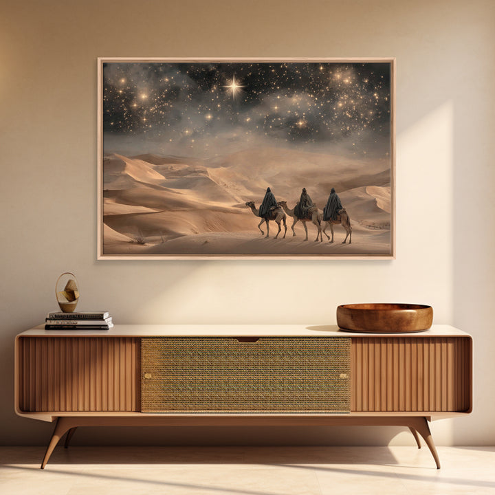 Desert Kings – Framed Canvas Print – Christian Wall Art – Christian Gift Ideas – Christian Art Canvas – Christmas Art – Christian Christmas