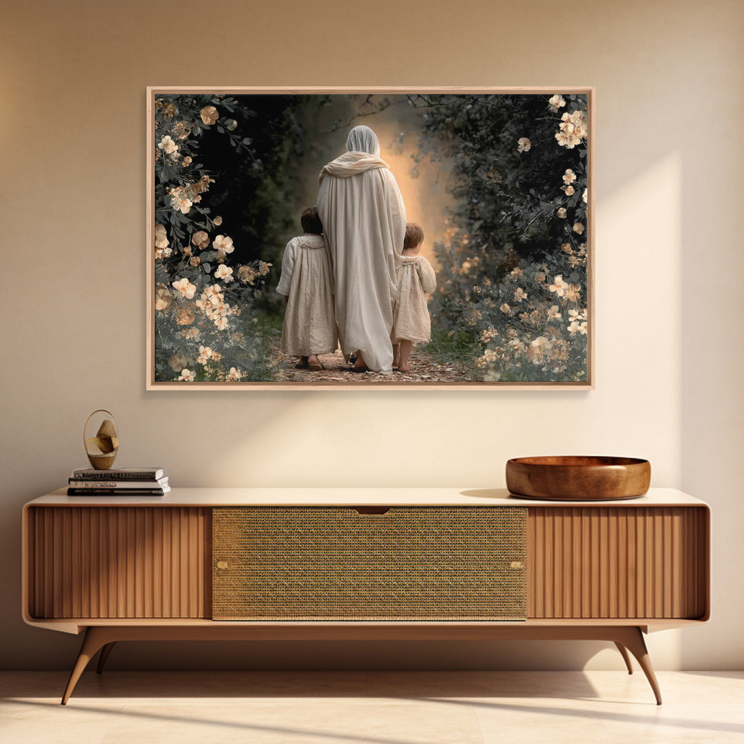 Guiding Shepherd – Framed Canvas Print – Christian Art Canvas – Jesus Painting – Christian Wall Art – Christian Gift – Christian Art