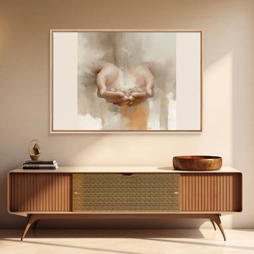 Blessed Renewal | Framed Canvas Print | Christian Art Print | Christian Wall Art | Jesus Painting | Christian Decor