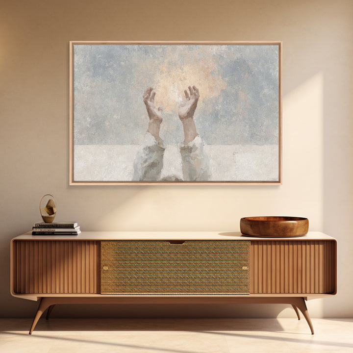 Radiant Offering – Framed Canvas Print – Christian Art Work – Minimalist Christian Art – Christian Wall Art – Abstract Christian Art – Chri