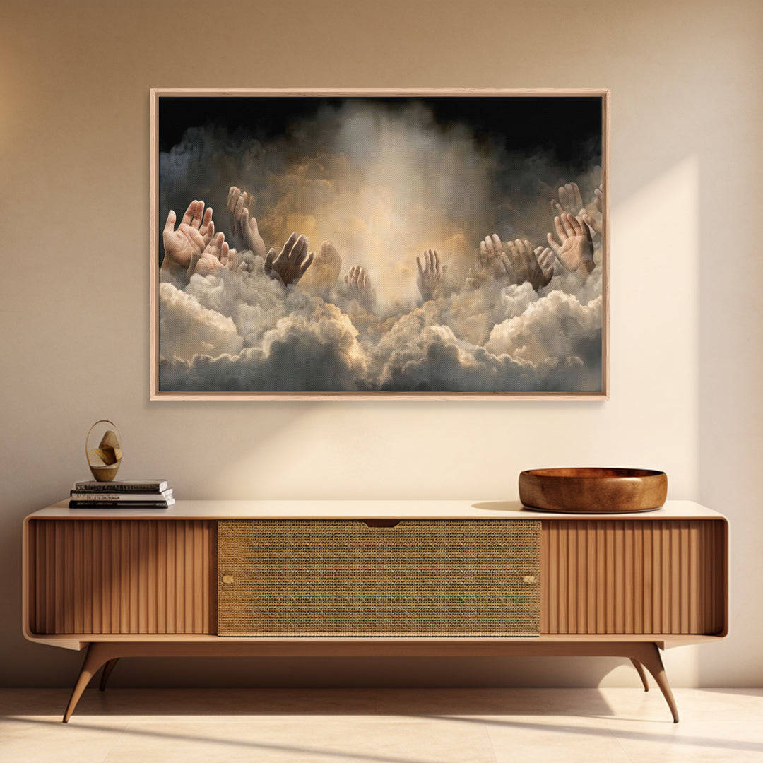 Cloudbound Praise | Framed Canvas Print | Christian Art Prints | Christian Wall Art | Large Christian Painting | Moody Christian Art | Chri