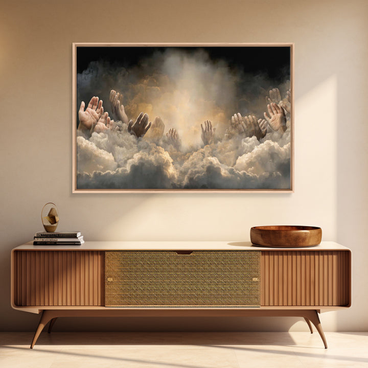 Cloudbound Praise | Framed Canvas Print | Christian Art Prints | Christian Wall Art | Large Christian Painting | Moody Christian Art | Chri